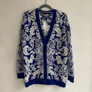 New ALICE+OLIVIA Branford jacquard cardigan